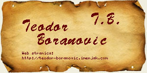 Teodor Boranović vizit kartica